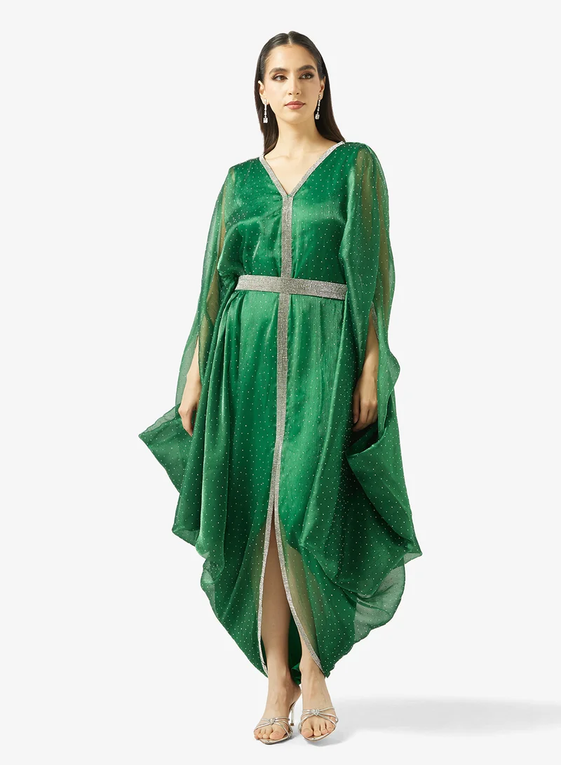 Golden Apple Vneck Midi Dress